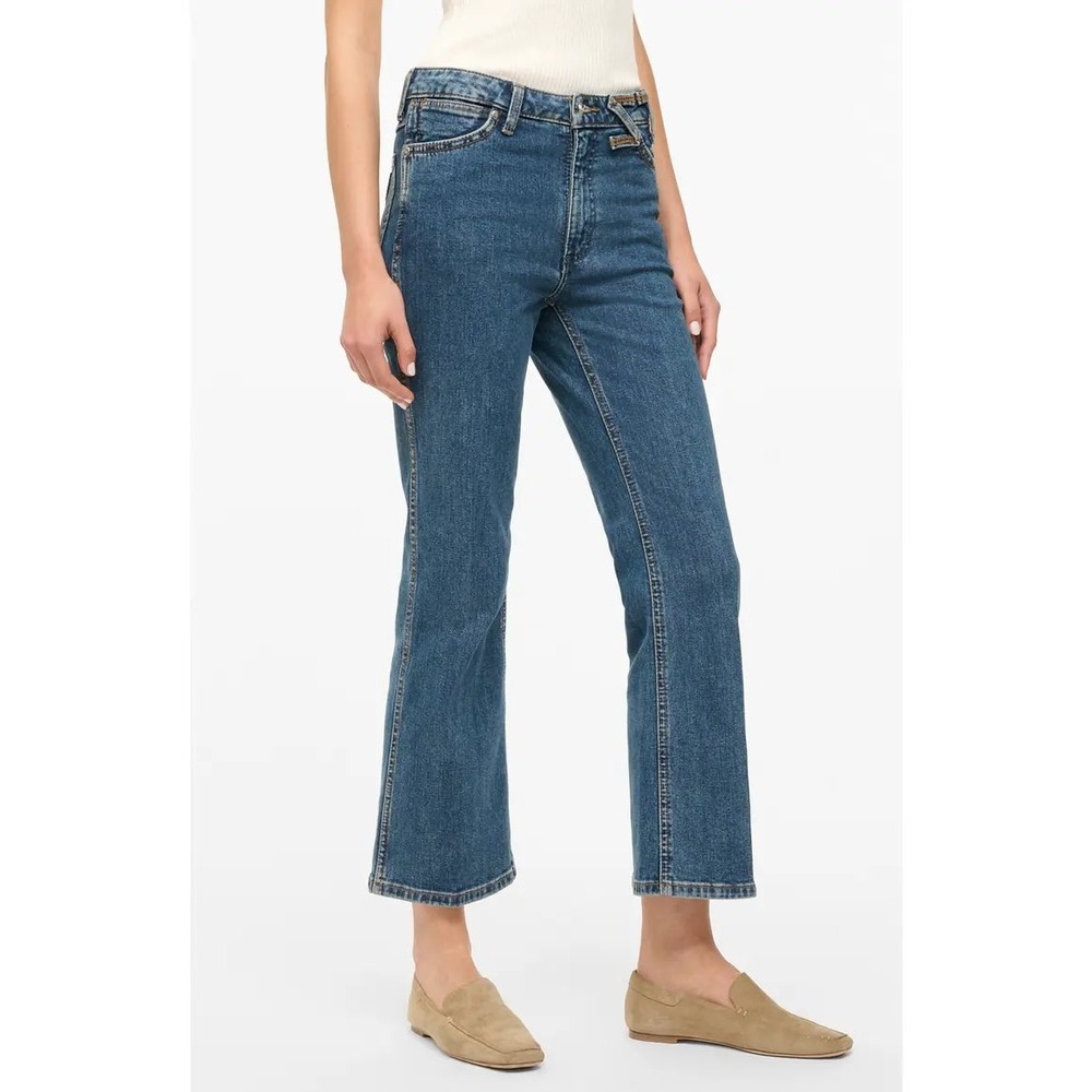 Wrangler x STAUD Cropped Bootcut Jeans Medium Wash Denim W26 NEW